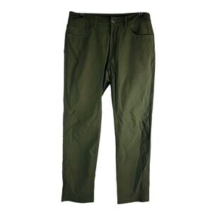 North Face Mens Sz 33 Pants Nylon Stretch Camping Hiking Green Performance